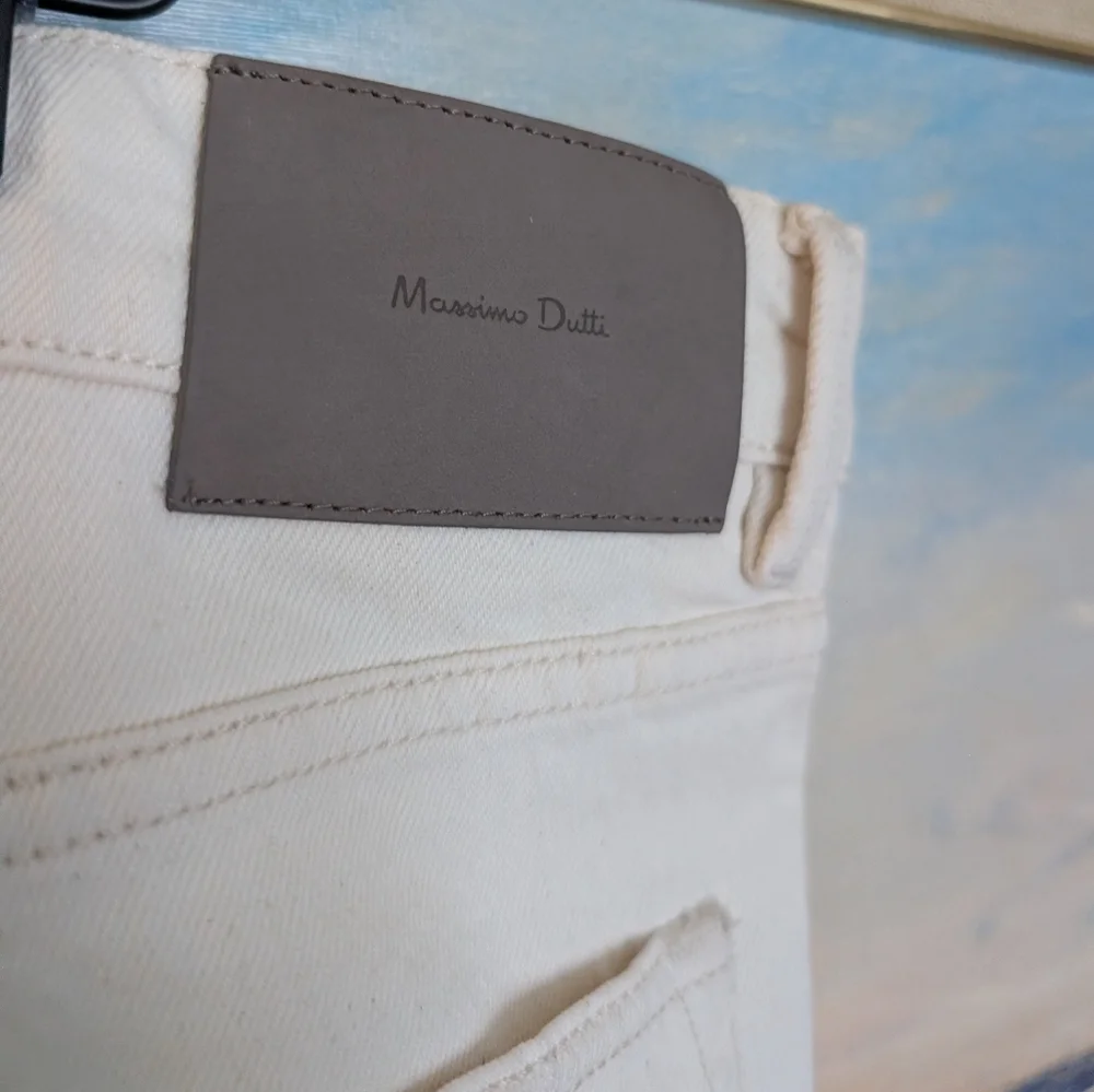 Massimo Dutti Cream Straight Men Jeans